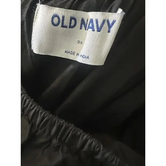 NWT Old Navy Cold Shoulder Maxi Swing Dress Black Ruffle Cotton Plus Size 3X - Picture 9 of 12